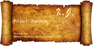 Knipl Janina névjegykártya